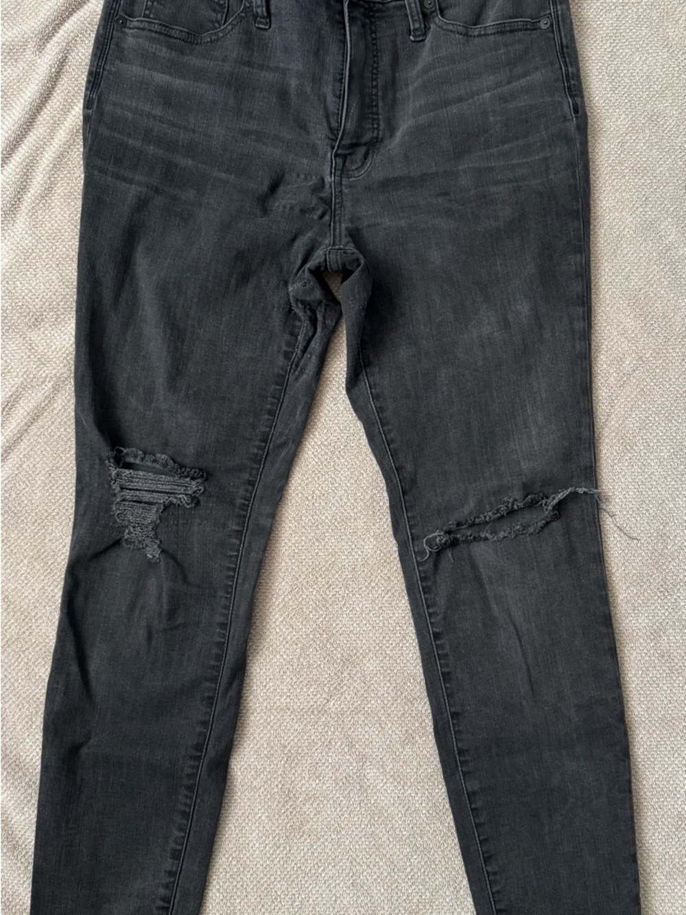 Madewell Black Ripped Skinny Jeans